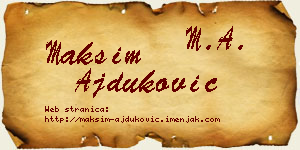 Maksim Ajduković vizit kartica